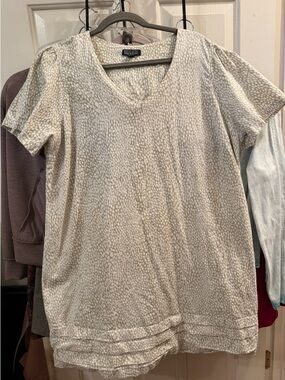 Linen short sleeve knee length dress